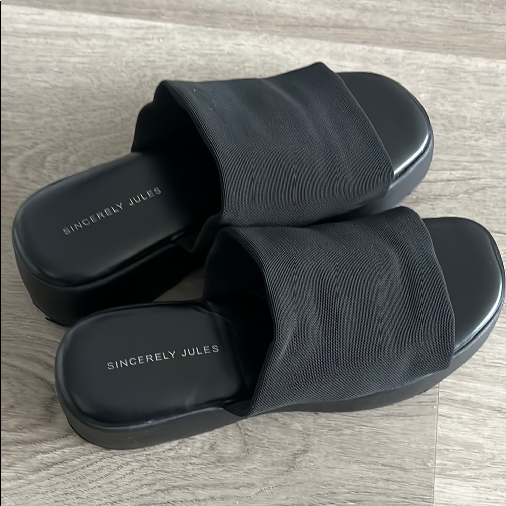 Sincerly Jules Black Women's Slide Sandals